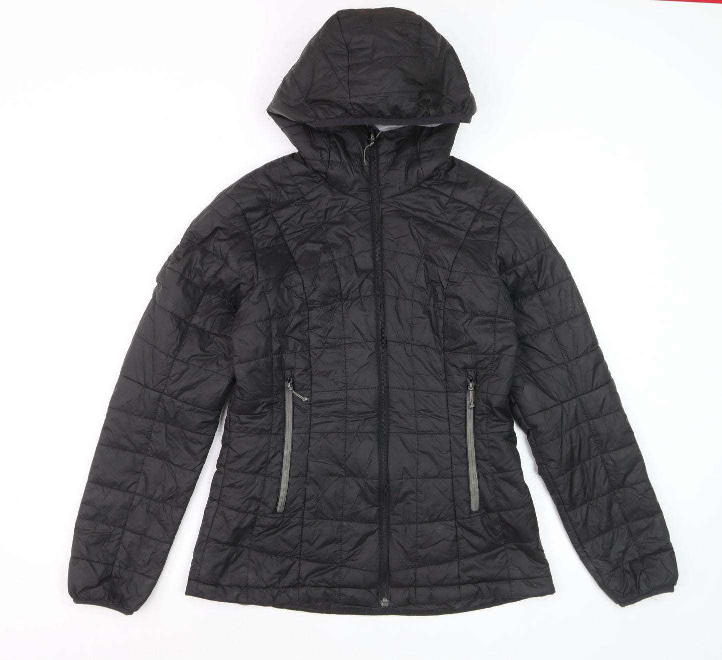 Decathlon Men's Black Hooded Puffer Jacket Size M 40in
