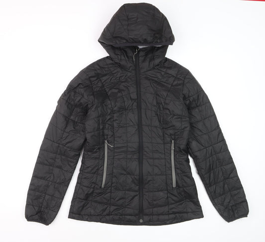 Decathlon Men's Black Hooded Puffer Jacket Size M 40in
