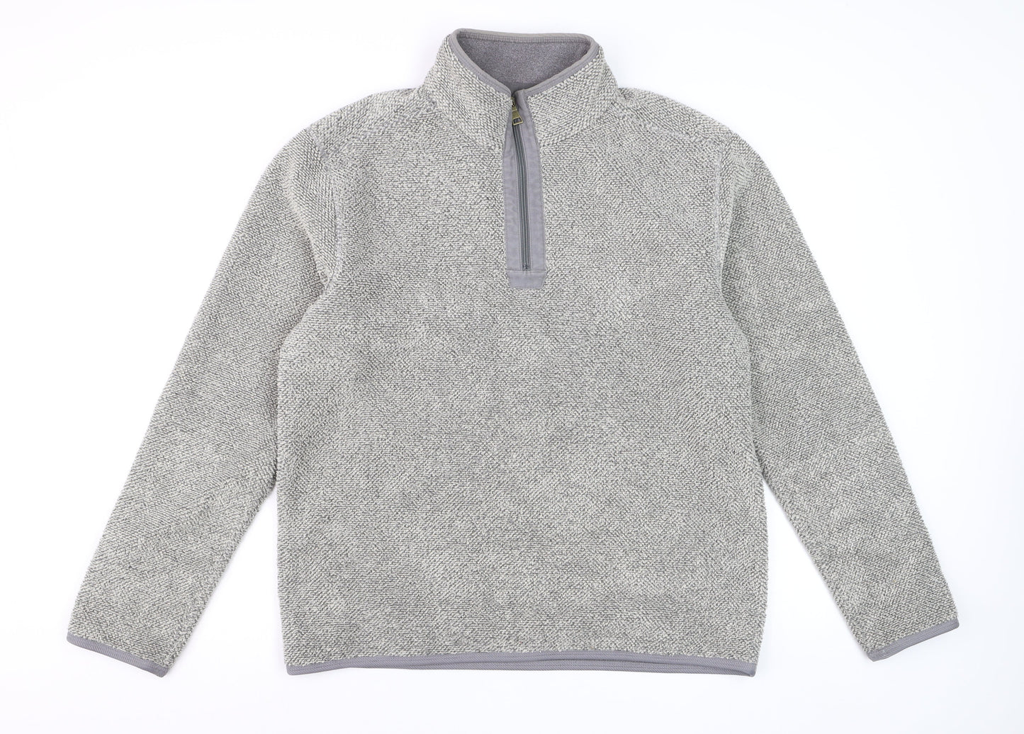Marks and Spencer Mens Grey Fleece 1/4 Zip Pullover Sweatshirt Medium