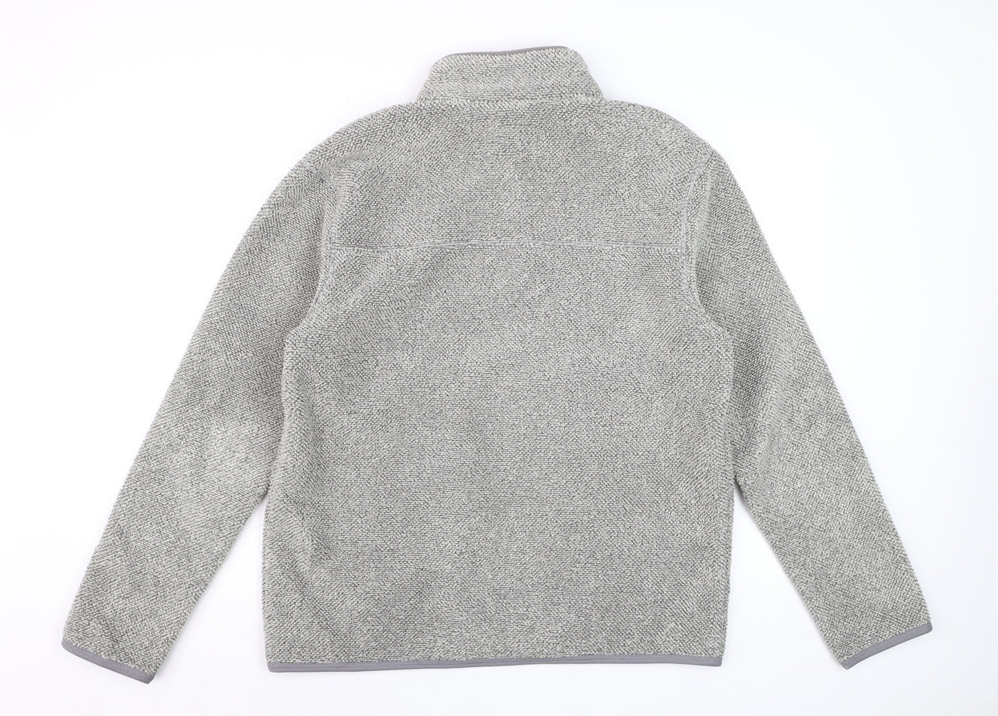 Marks and Spencer Mens Grey Fleece 1/4 Zip Pullover Sweatshirt Medium