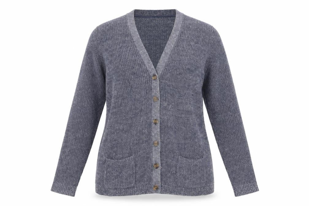 FatFace Women's Blue Size 14 V-Neck Long Sleeve Cardigan