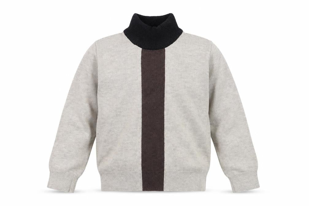 Harper James Boys Beige Roll Neck Jumper Size 7 Wool Blend Winter Knit