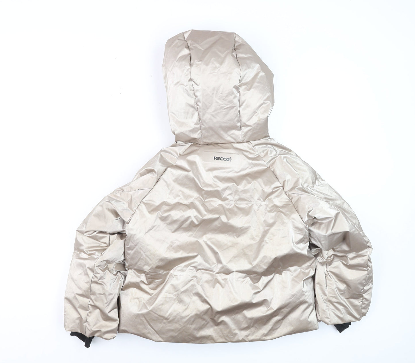 Zara Girls Beige Hooded Ski Puffer Jacket 8-9 Years Waterproof Down