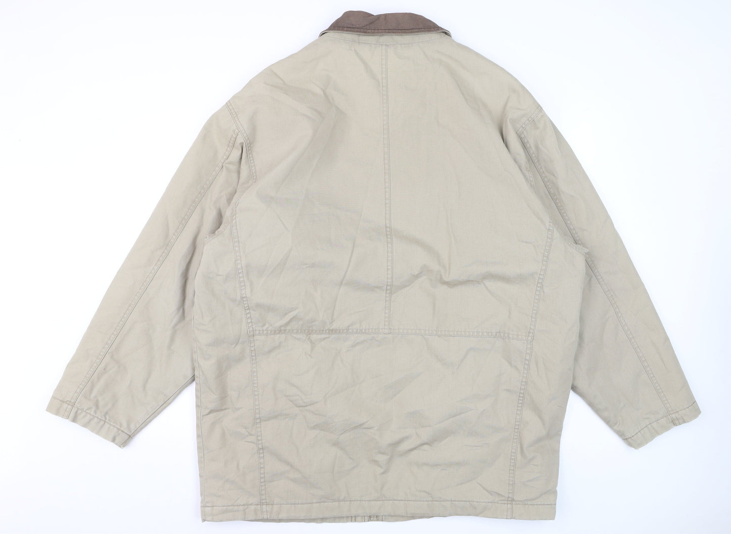 Marks and Spencer Men's Beige Cotton Lined Jacket Size L
