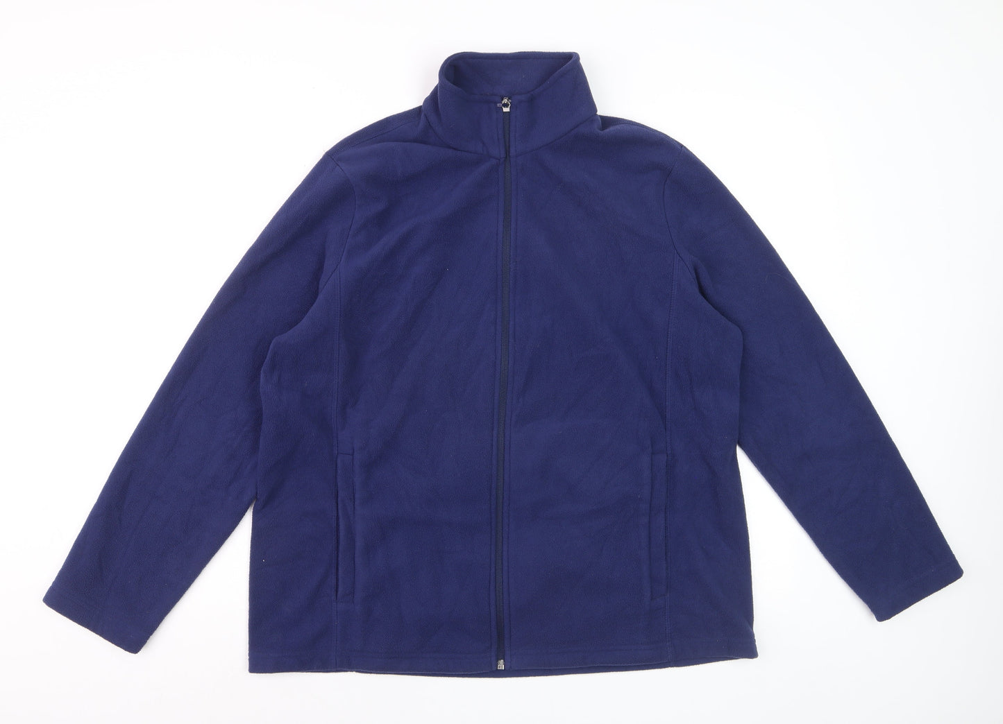 Lands' End Men's Blue Fleece Full Zip Jacket Size L