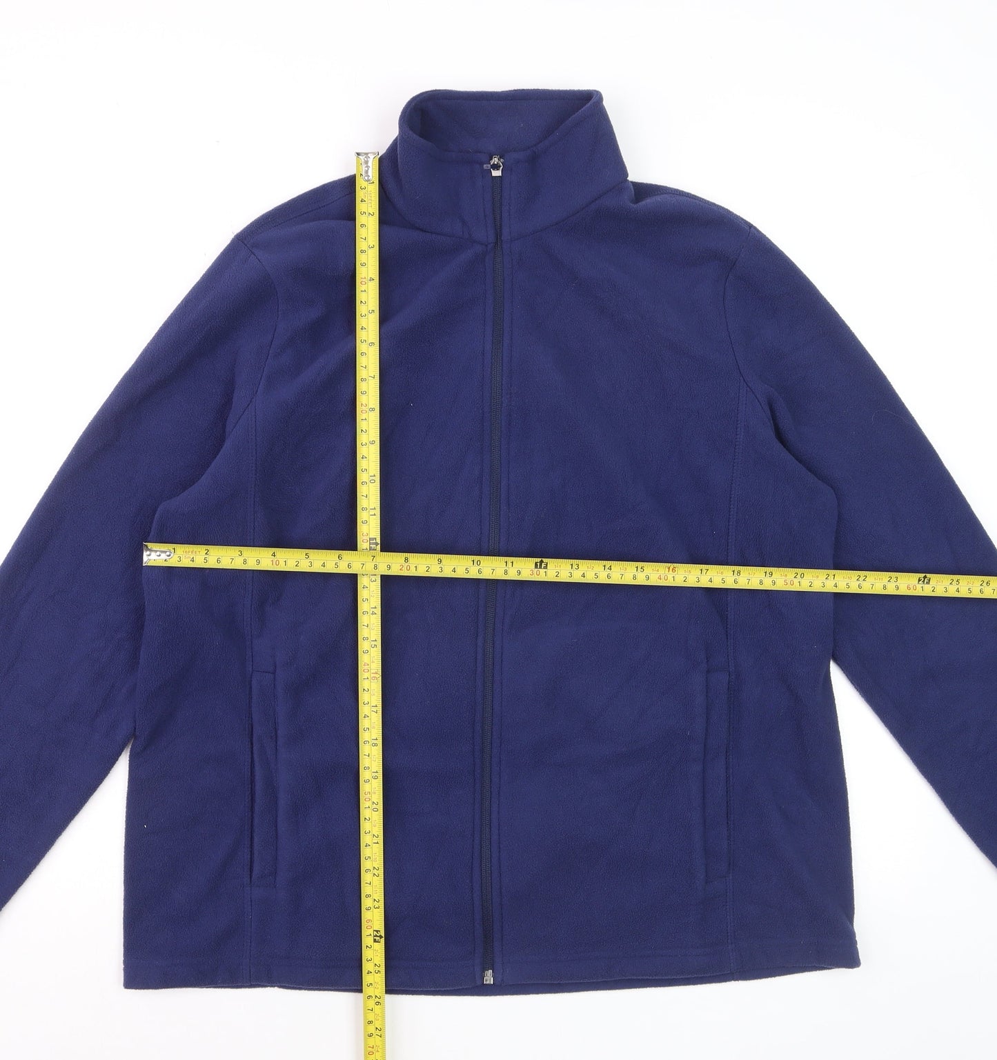 Lands' End Men's Blue Fleece Full Zip Jacket Size L