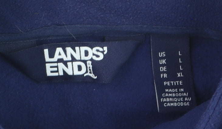 Lands' End Men's Blue Fleece Full Zip Jacket Size L