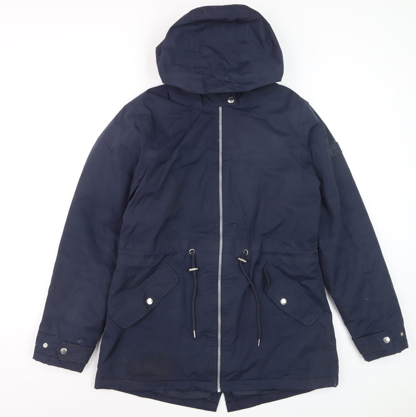 Regatta Womens Blue Hooded Parka Jacket Size 14 Water Resistant Coat