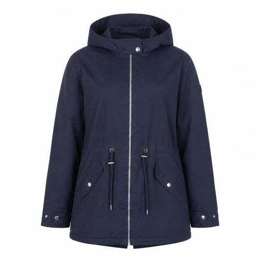 Regatta Womens Blue Hooded Parka Jacket Size 14 Water Resistant Coat