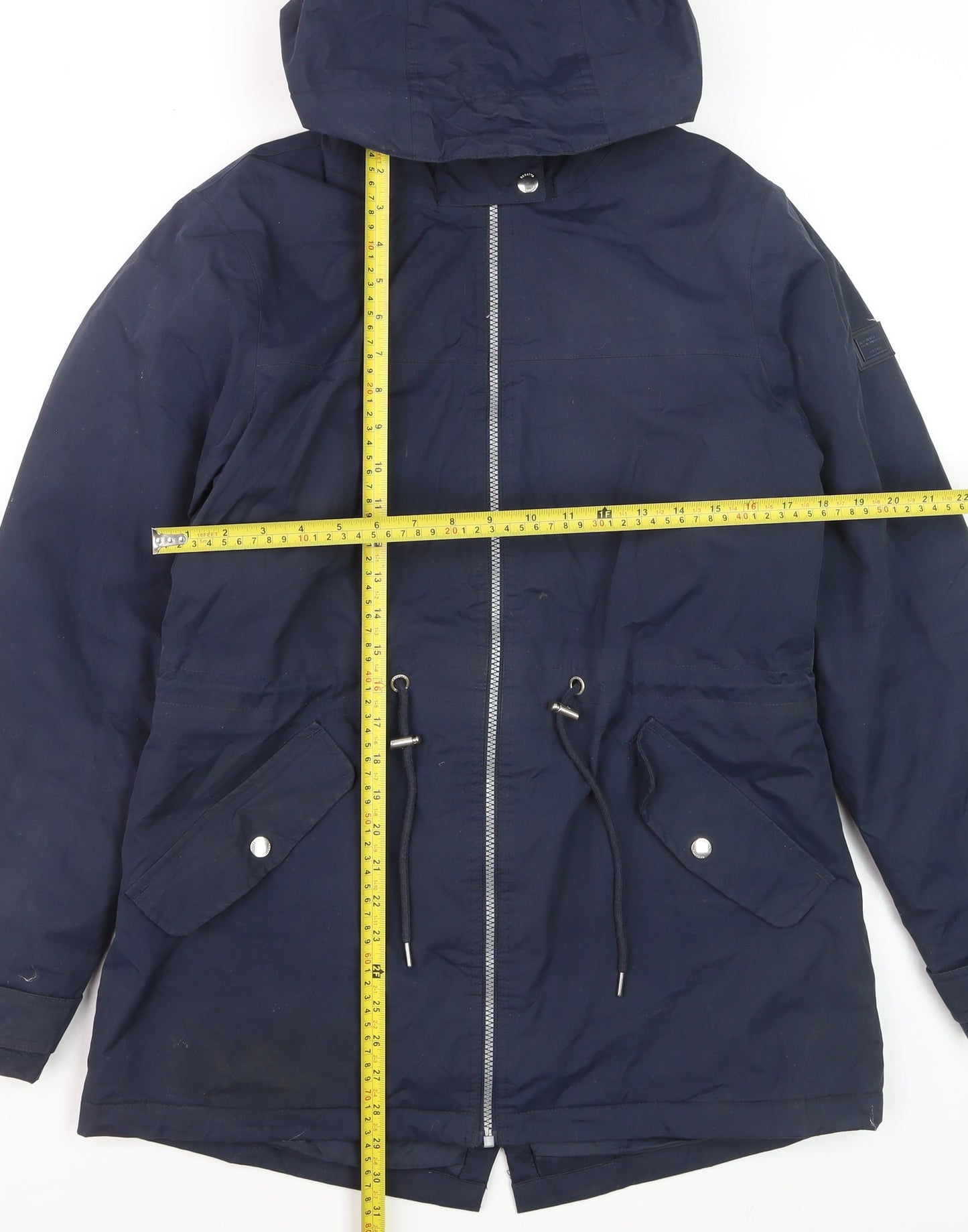 Regatta Womens Blue Hooded Parka Jacket Size 14 Water Resistant Coat