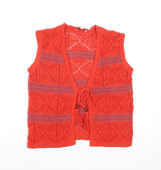 Marks and Spencer Women’s Red Open-Knit Sleeveless Vest S