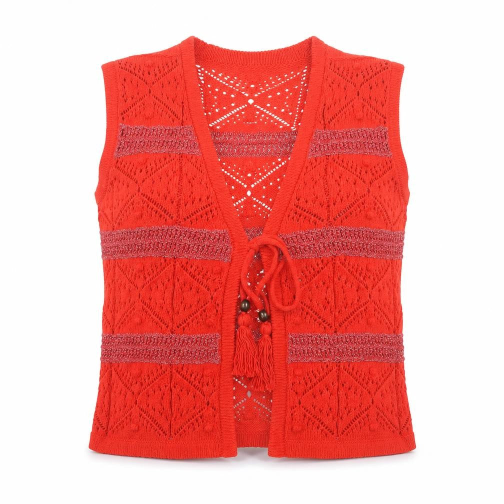 Marks & Spencer Women’s Red Open-Knit Sleeveless Vest S