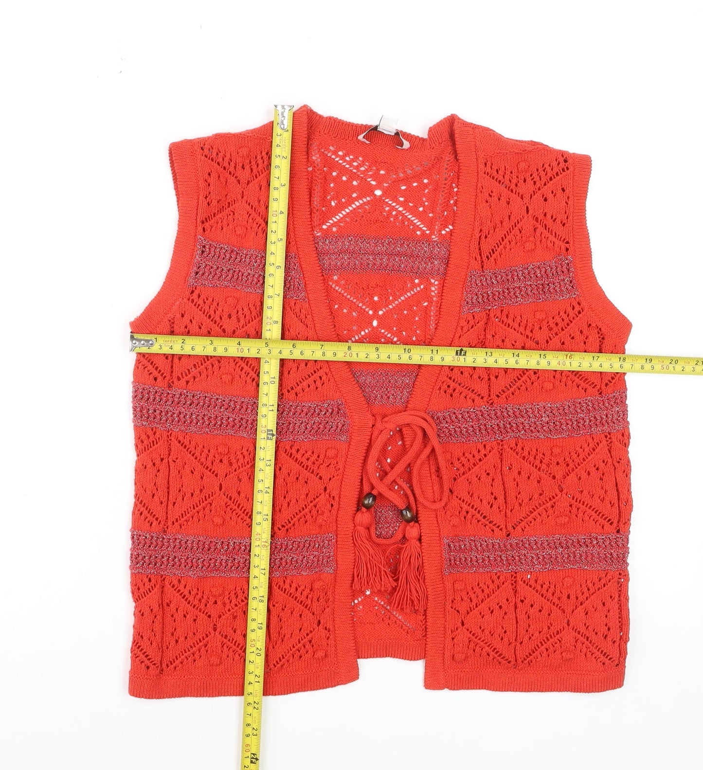 Marks and Spencer Women’s Red Open-Knit Sleeveless Vest S