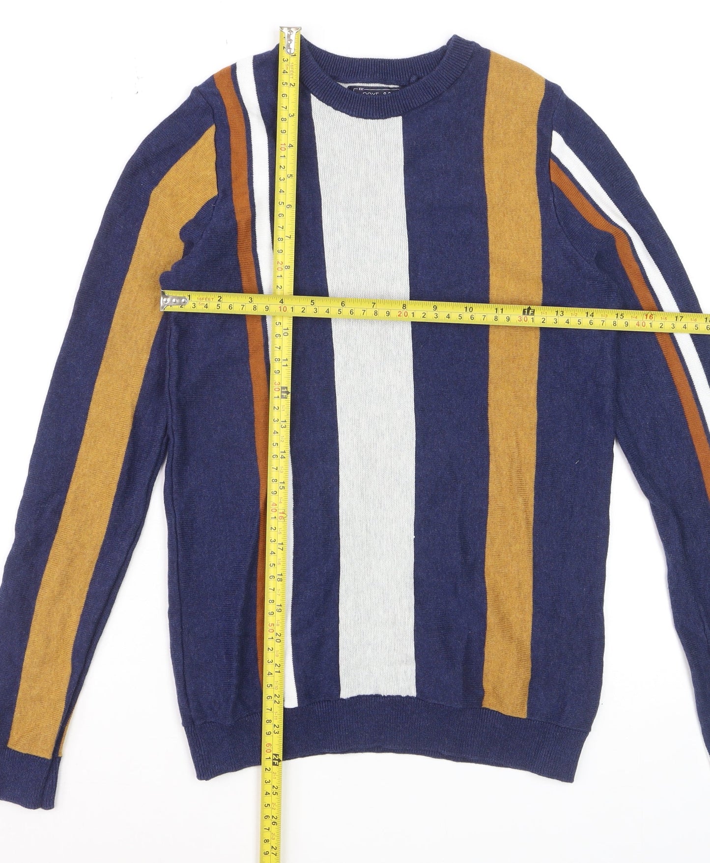 Next Boys Blue Striped Cotton Crew Neck Jumper 12 Years