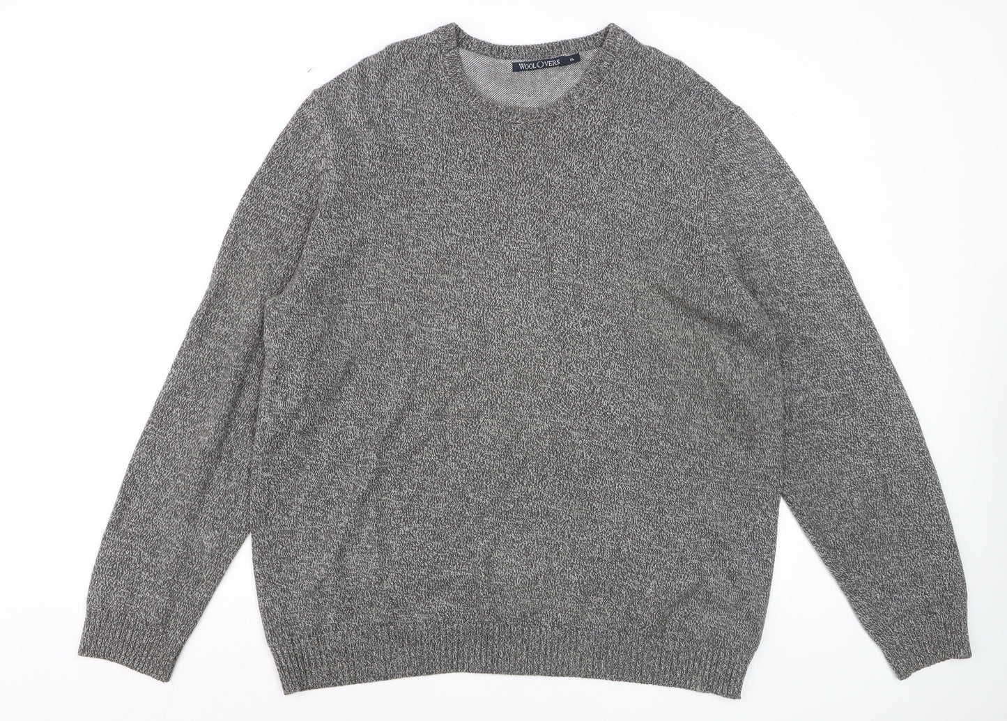 WoolOvers Men's Grey Cotton Crew Neck Jumper XL