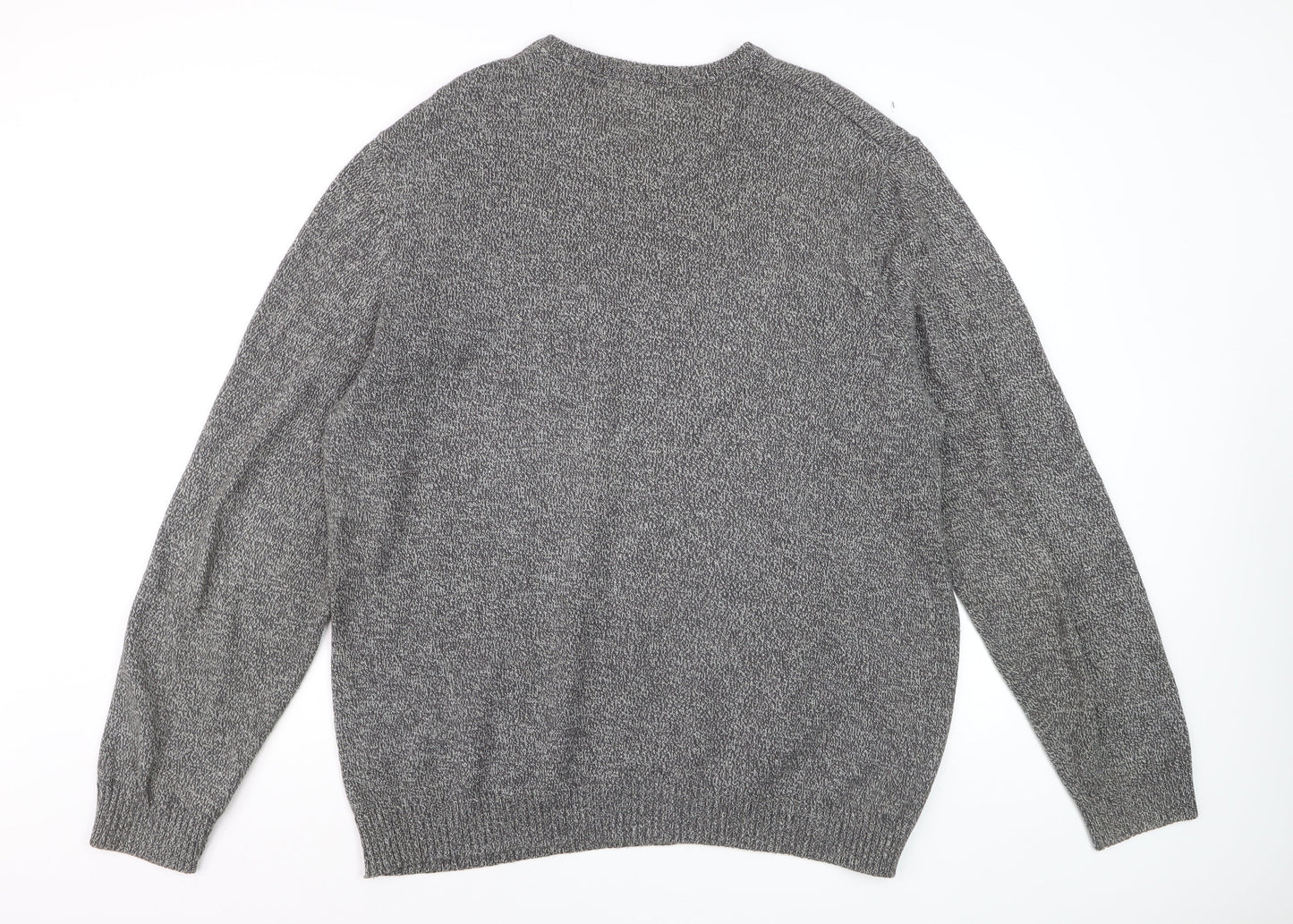 WoolOvers Men's Grey Cotton Crew Neck Jumper XL