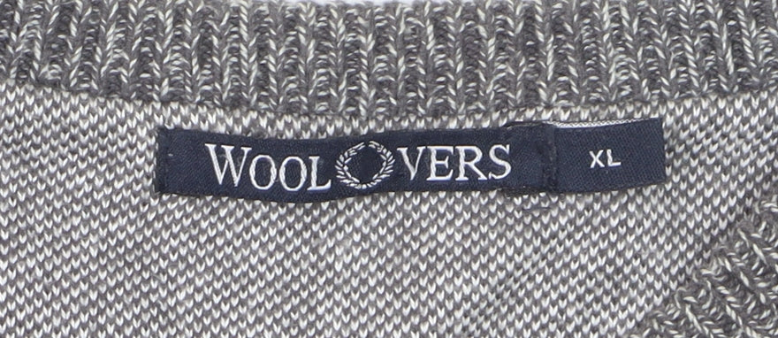 WoolOvers Men's Grey Cotton Crew Neck Jumper XL