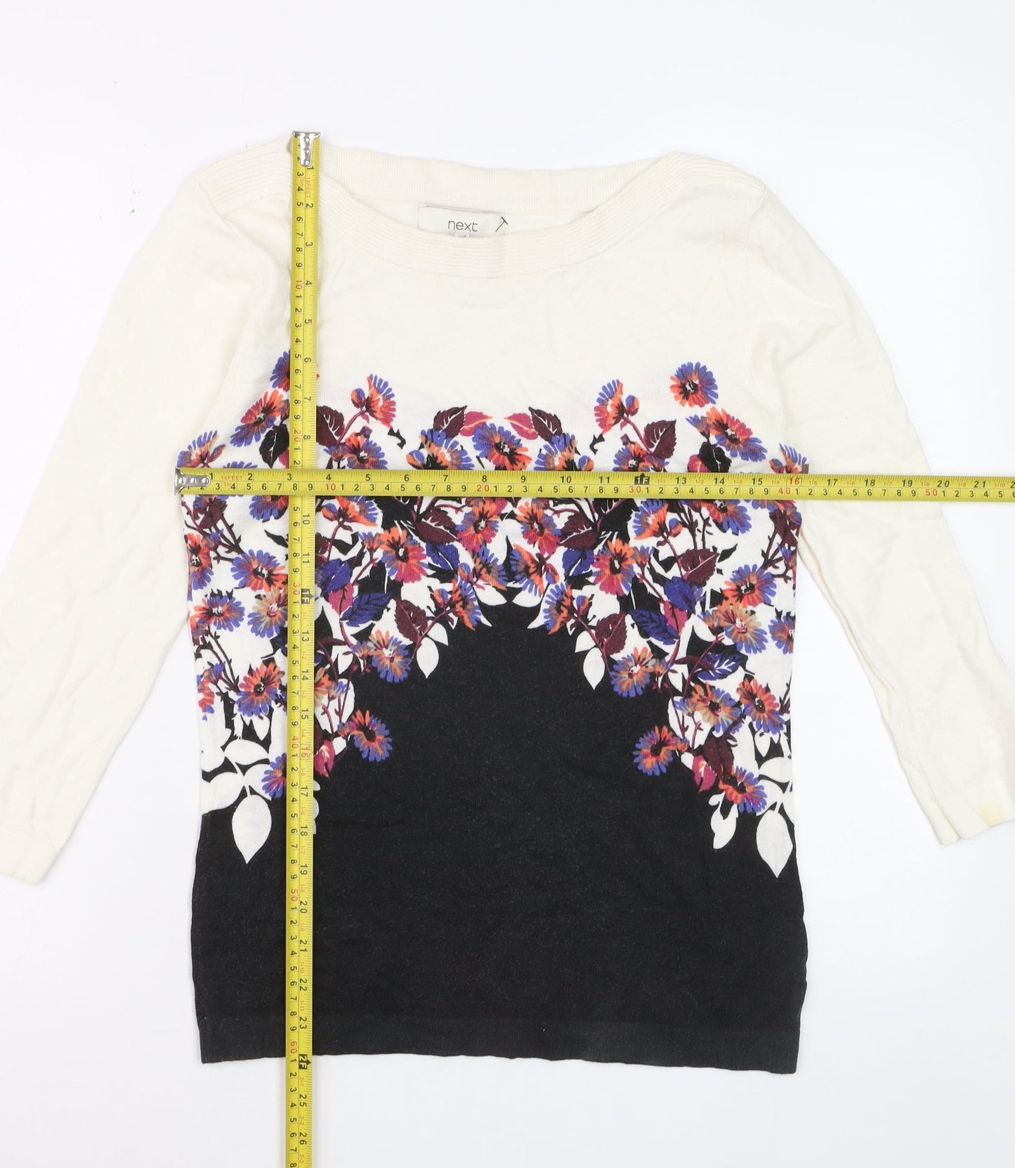 Next Women's Multicoloured Floral Knit Pullover Jumper UK 10