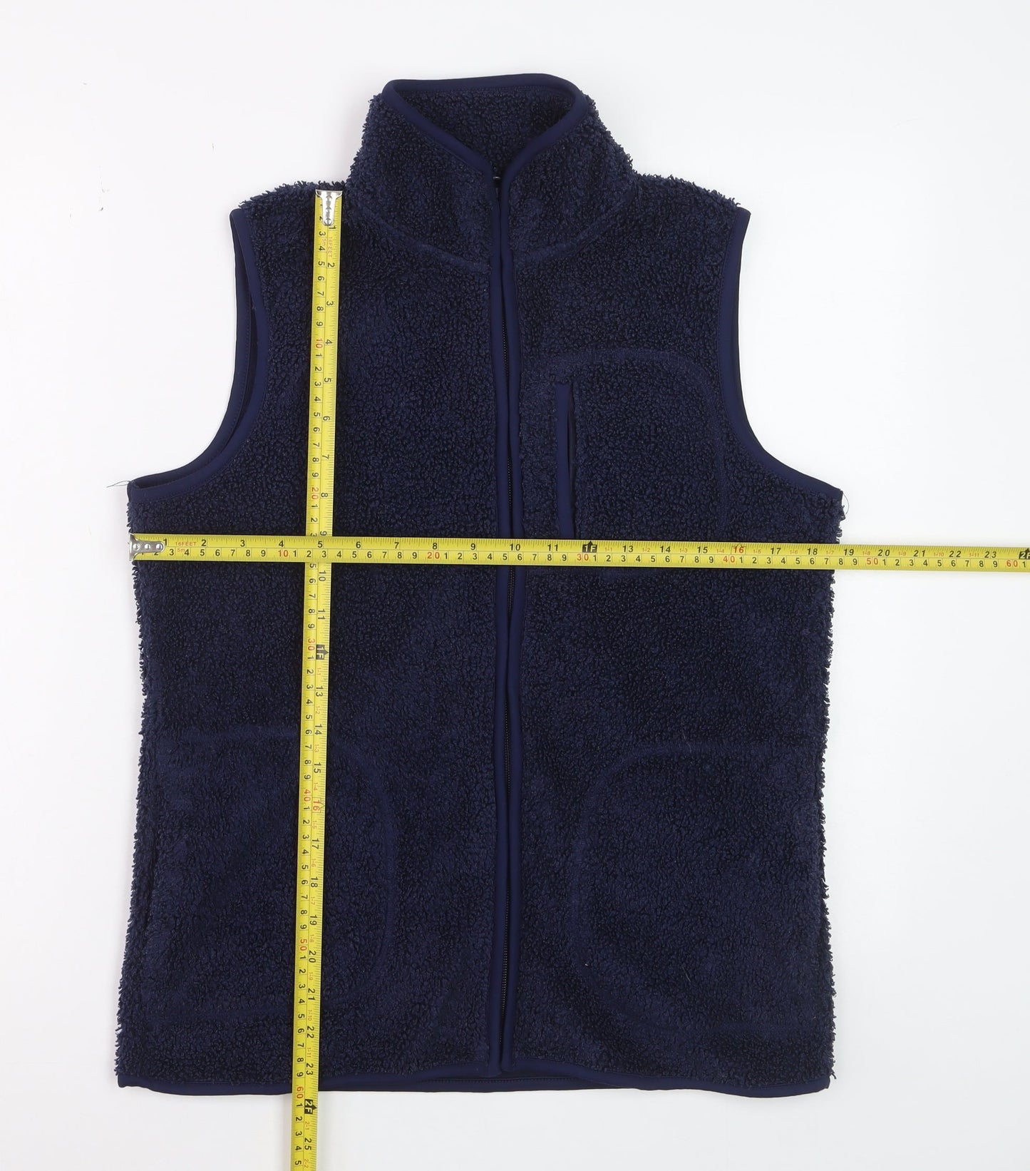 Bonmarché Women Blue Fleece Zip Waistcoat Size 10