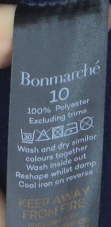 Bonmarché Women Blue Fleece Zip Waistcoat Size 10