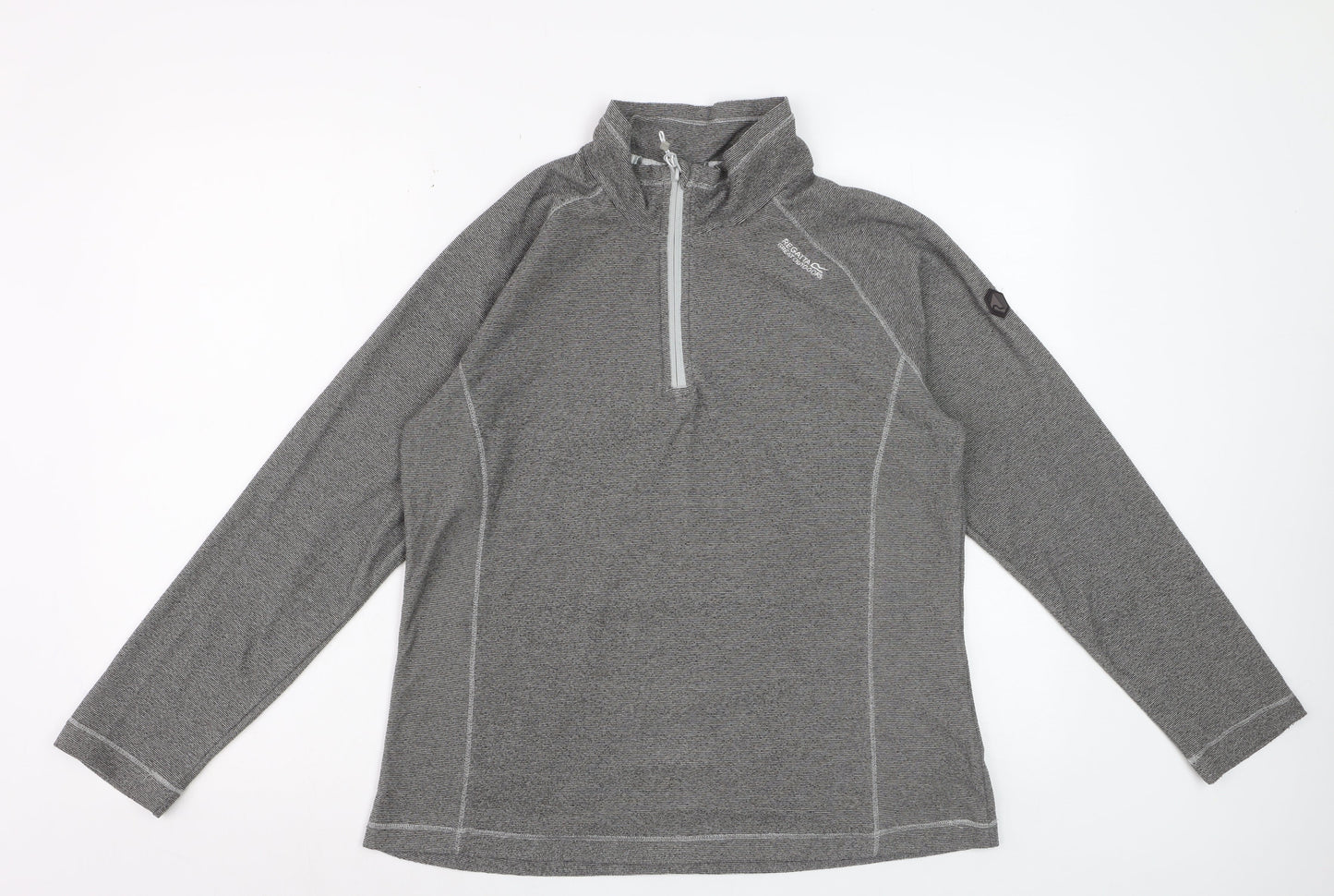 Regatta Great Outdoors Women Grey 1/4 Zip Pullover Sweatshirt UK 14