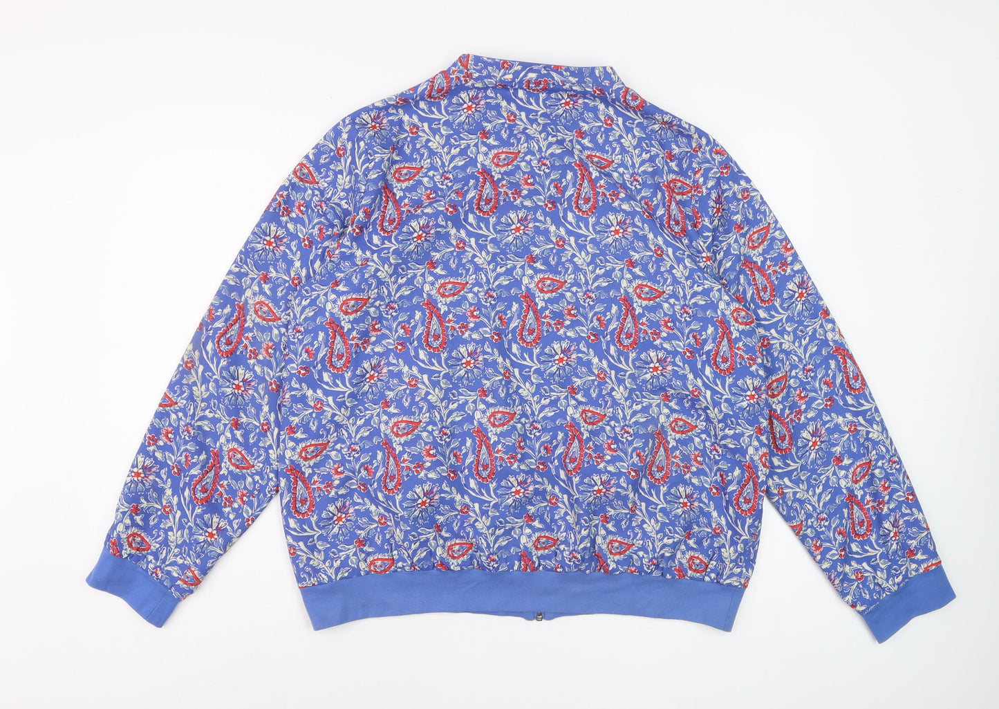 Cotton Traders Women's Blue Floral Bomber Jacket Size 18 Polyester Zip