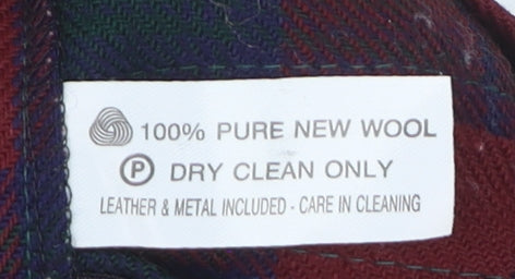 Highland Home Industries Women's Red Plaid Wool Pleated Skirt Size 14
