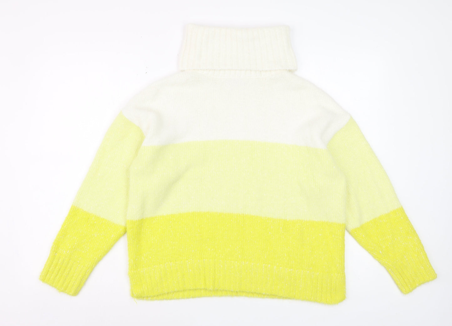 Tu Womens Multicoloured Roll Neck Striped Knit Jumper Size 10