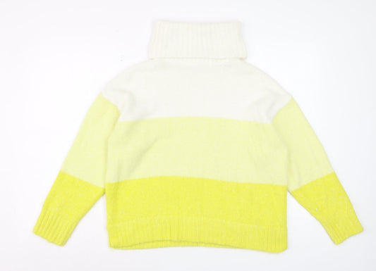 Tu Womens Multicoloured Roll Neck Striped Knit Jumper Size 10