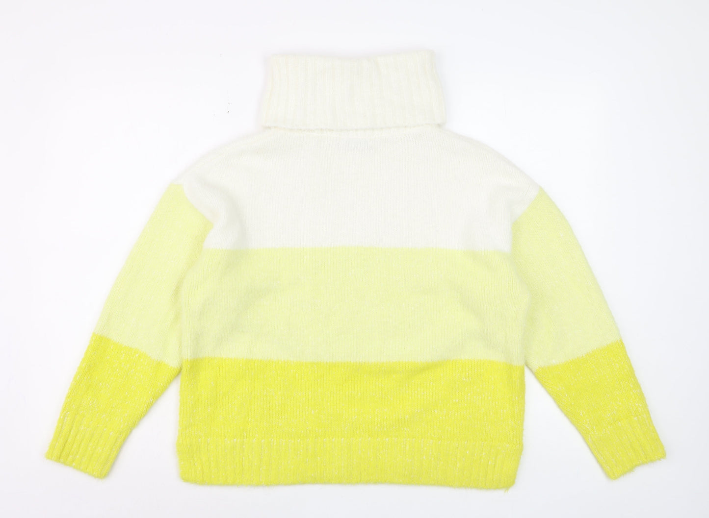 Tu Womens Multicoloured Roll Neck Striped Knit Jumper Size 10