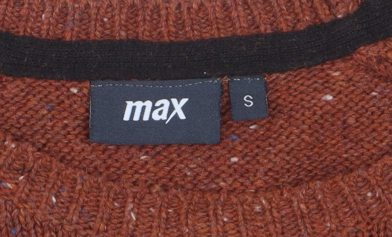 Max Men's Beige Colour Block Wool Blend Pullover Jumper Size S