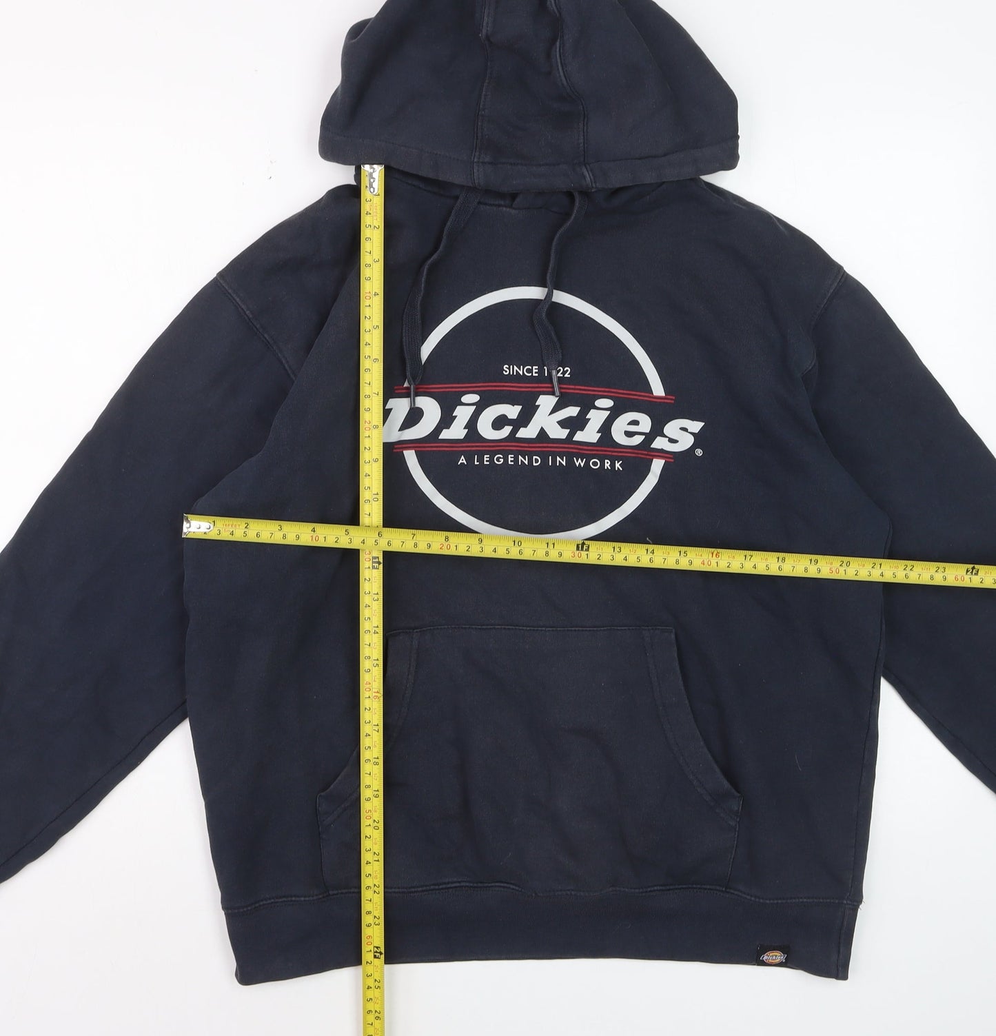 Dickies Mens Blue Pullover Hoodie Medium Logo Graphic Sweatshirt