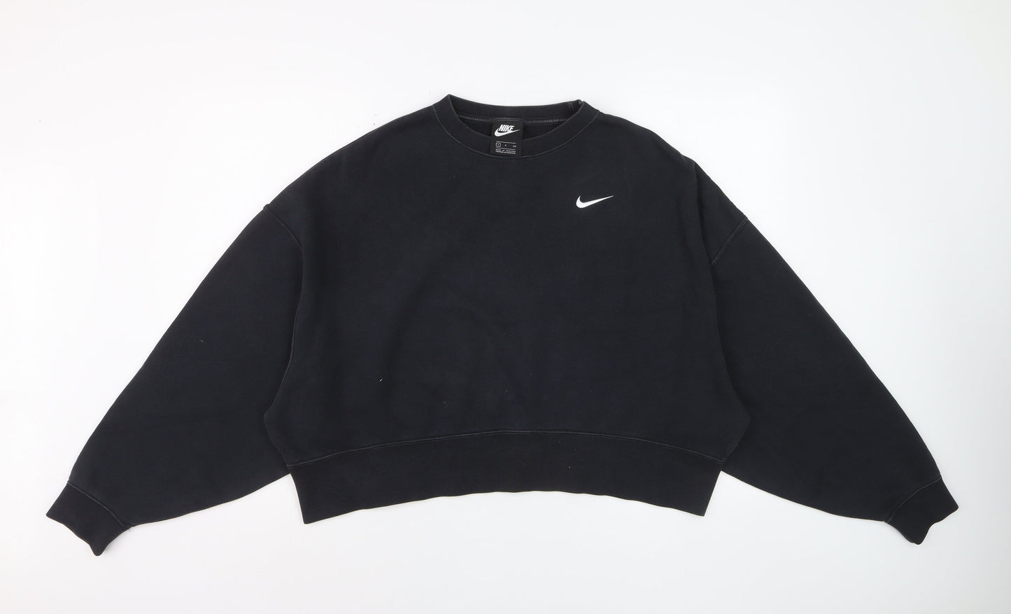 Nike Women's Black Crew Neck Pullover Sweatshirt Size S Cotton Blend