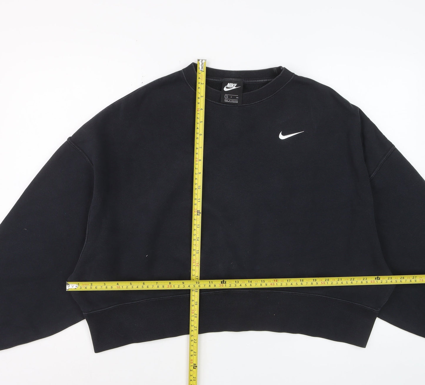 Nike Women's Black Crew Neck Pullover Sweatshirt Size S Cotton Blend