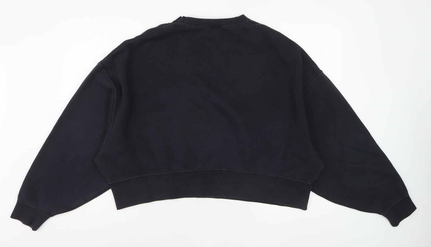 Nike Women's Black Crew Neck Pullover Sweatshirt Size S Cotton Blend