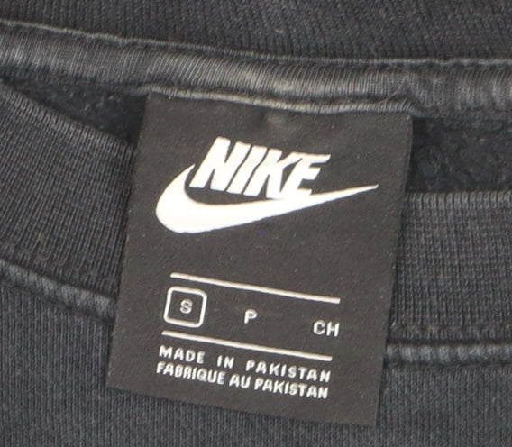 Nike Women's Black Crew Neck Pullover Sweatshirt Size S Cotton Blend