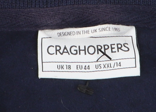 Craghoppers Womens Blue Full Zip Fleece Jacket UK 18 Regular Fit