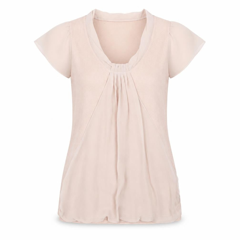 Next Womens Beige Short Sleeve Viscose Tunic Blouse Size 12