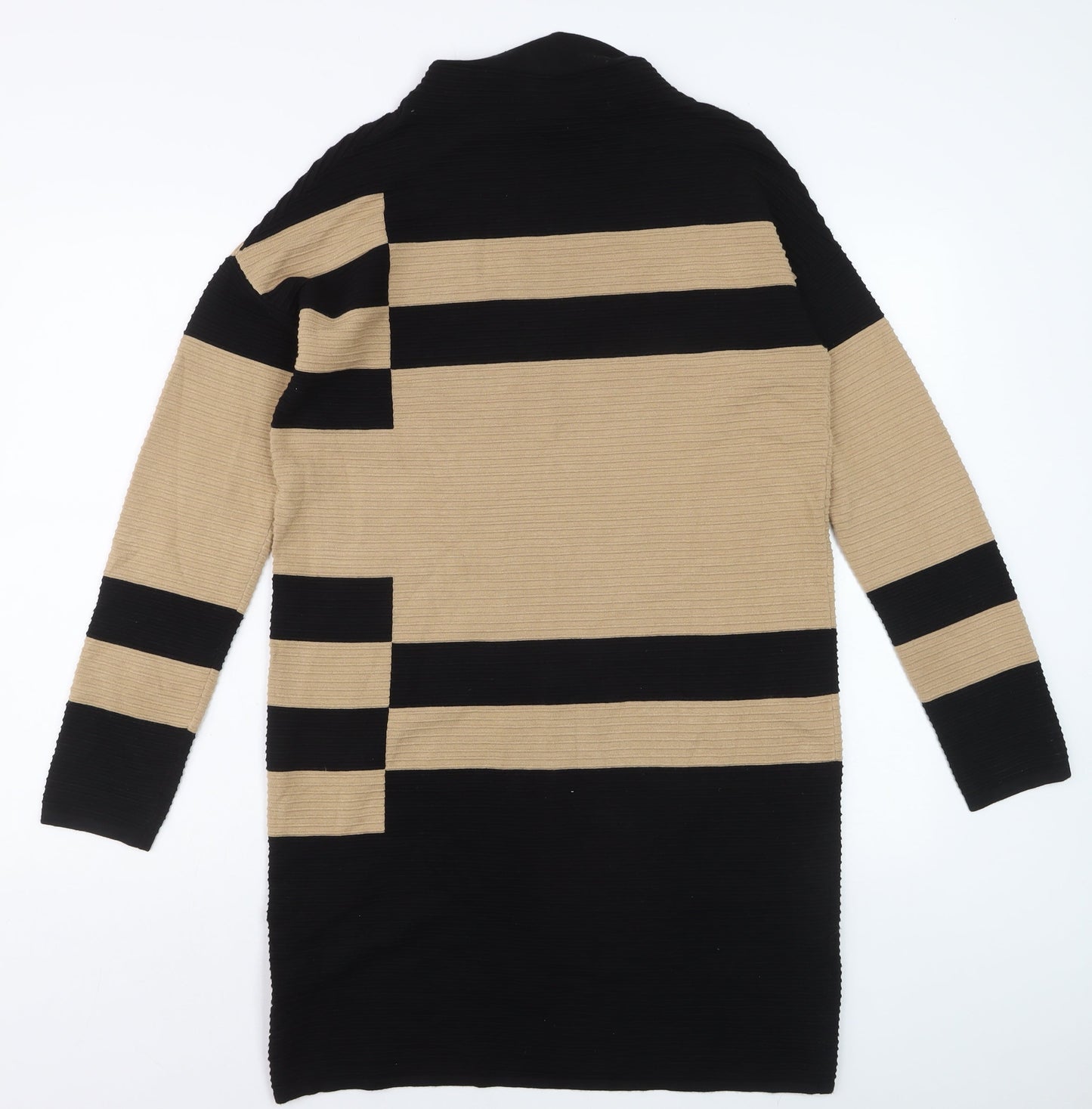 Phase Eight Women Beige Black Knit Bodycon Dress UK 12