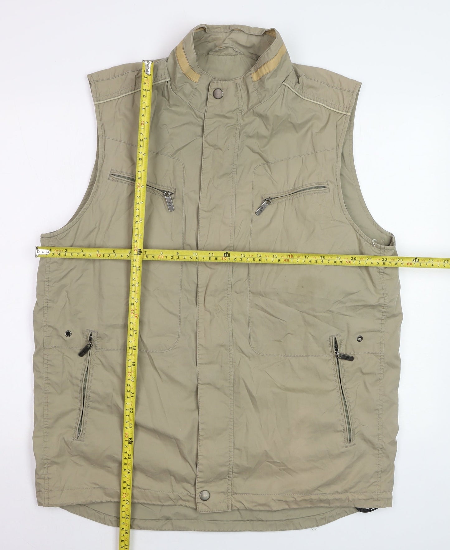 Brook Taverner Men's Beige Cotton Bodywarmer Gilet Size 44