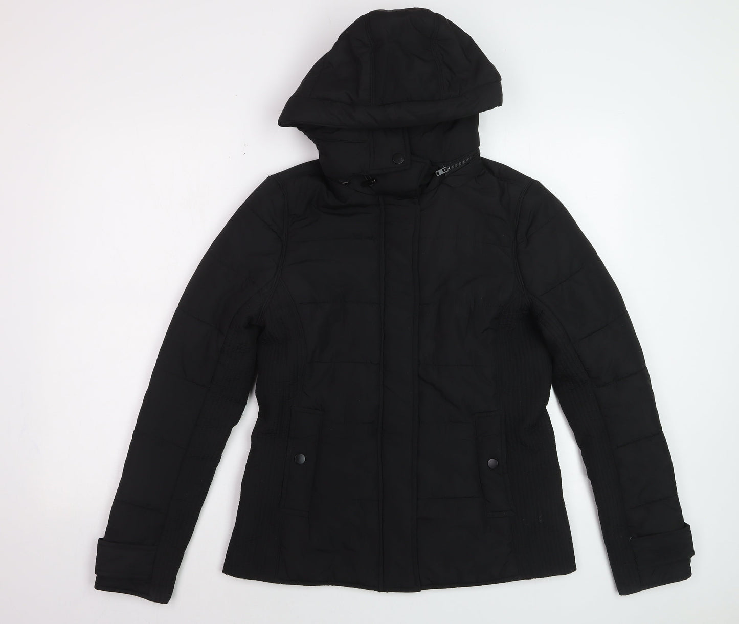 Witchery Women’s Black Puffer Jacket Hooded Size 8