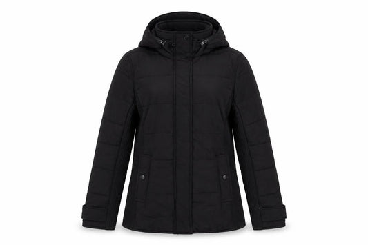Witchery Women’s Black Puffer Jacket Hooded Size 8