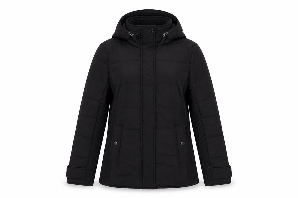 Witchery Women’s Black Puffer Jacket Hooded Size 8