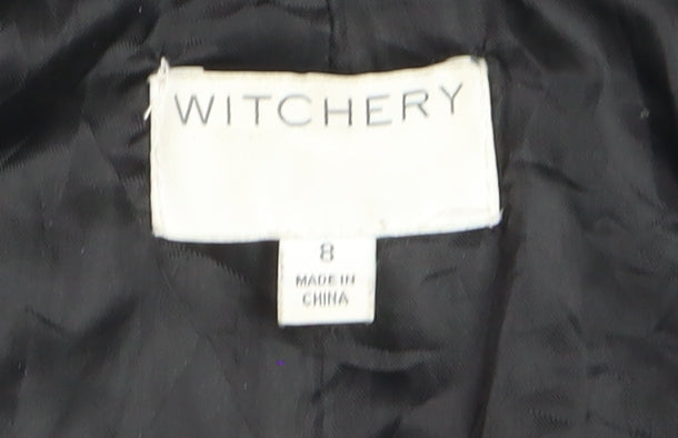 Witchery Women’s Black Puffer Jacket Hooded Size 8