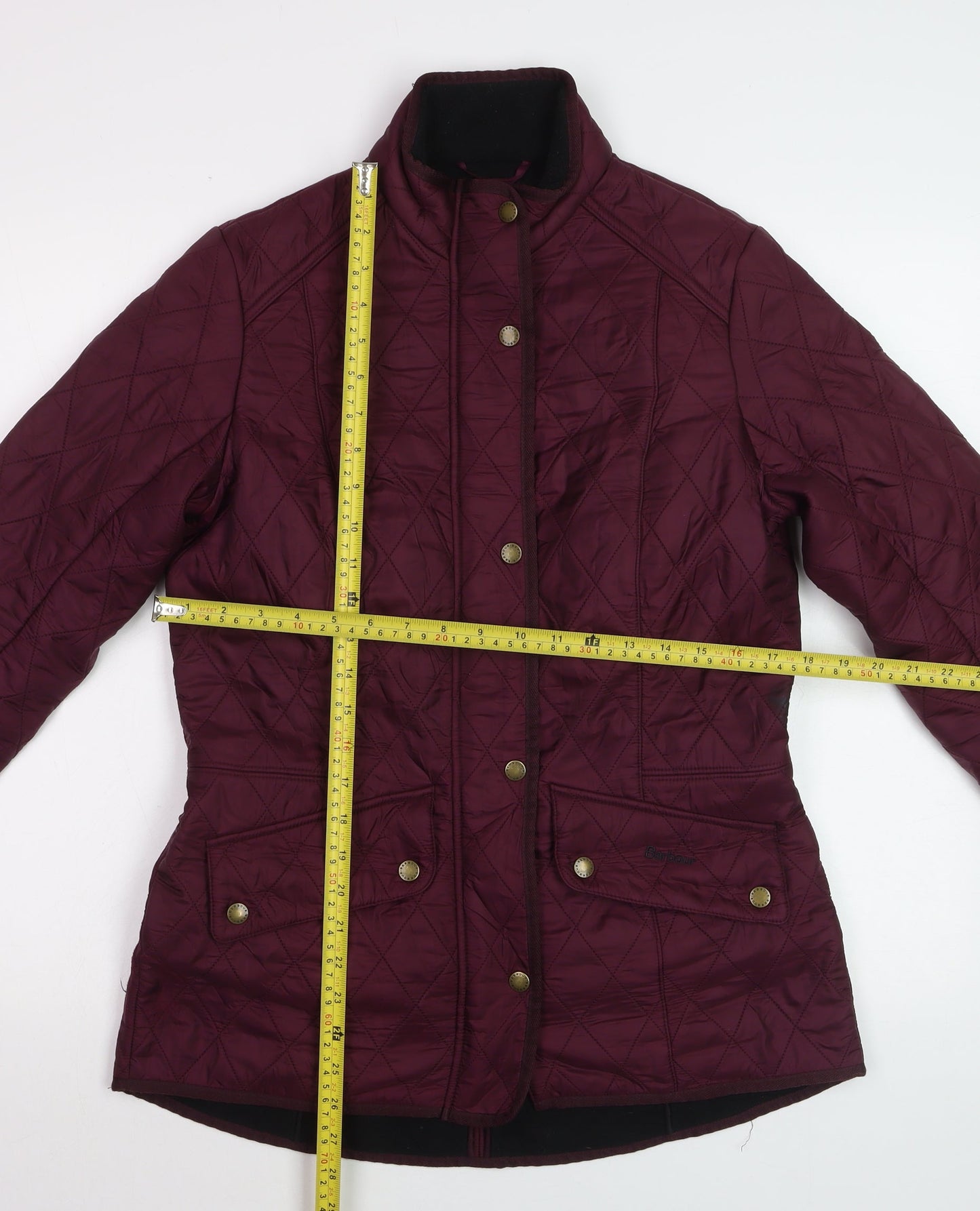 Barbour Womens Purple Quilted Mid-Length Jacket UK 12 Classic Outdoor