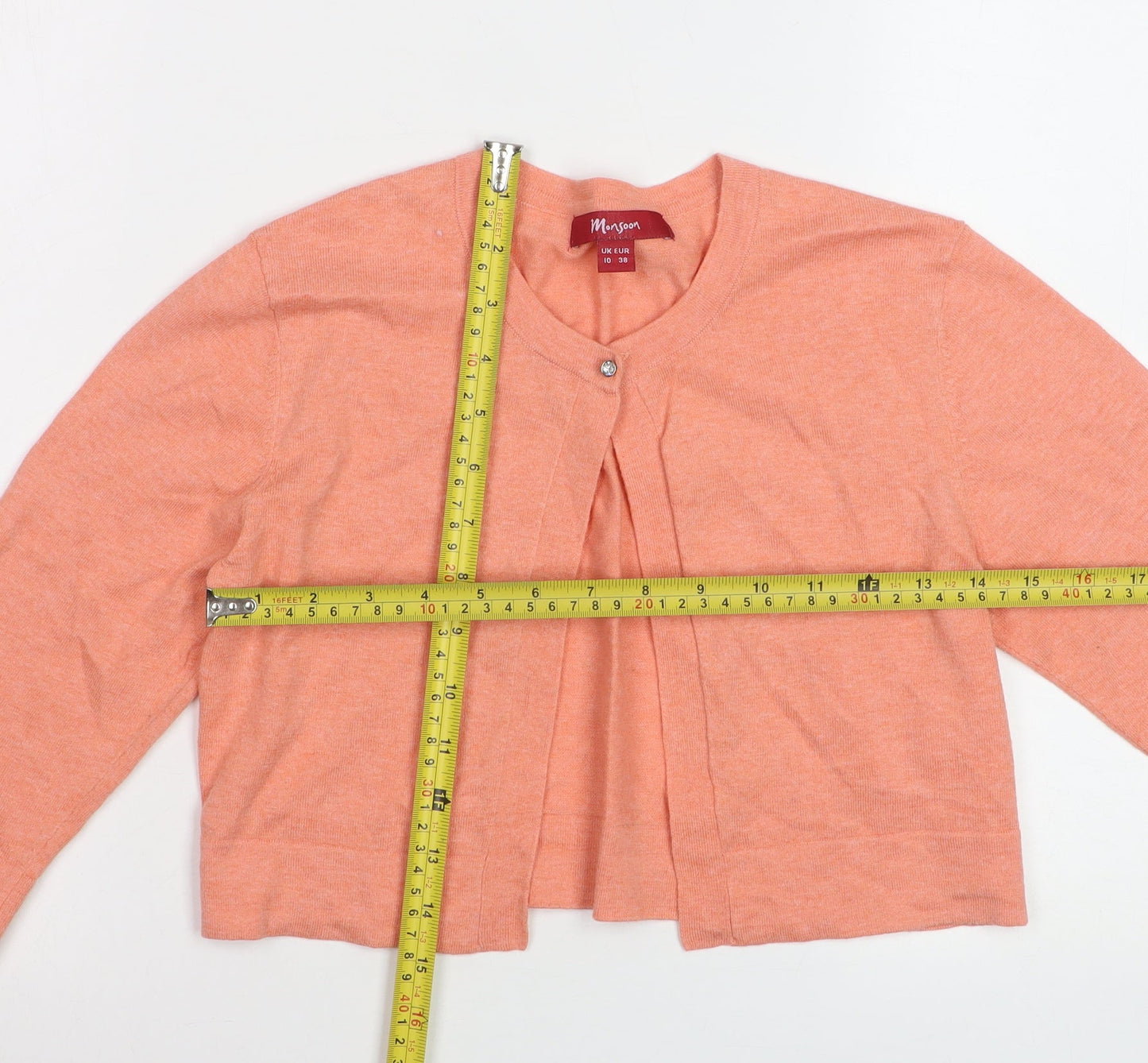 Monsoon Women’s Coral Cardigan Size 10 Button Detail Knitwear