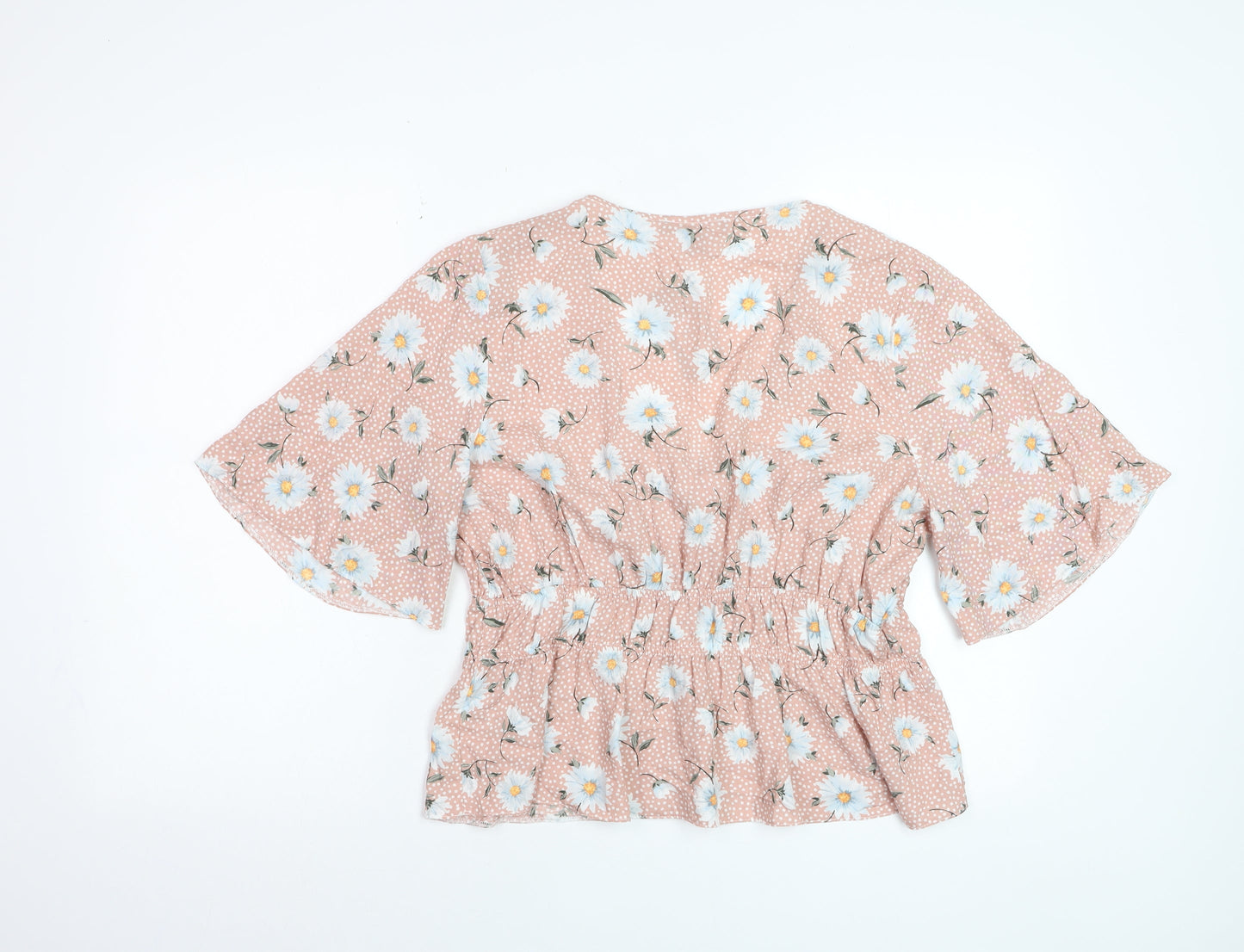 Primark Women’s Pink Floral Viscose Short Sleeve Tunic Blouse UK 16