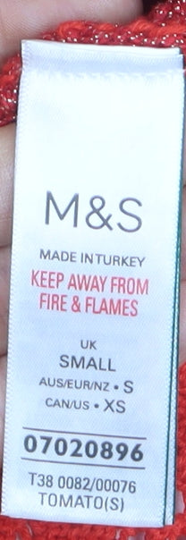 Marks and Spencer Women’s Red Open-Knit Tasselled Vest Size S