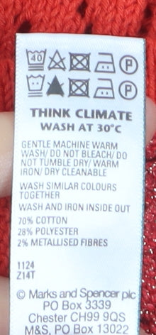 Marks and Spencer Women’s Red Open-Knit Tasselled Vest Size S