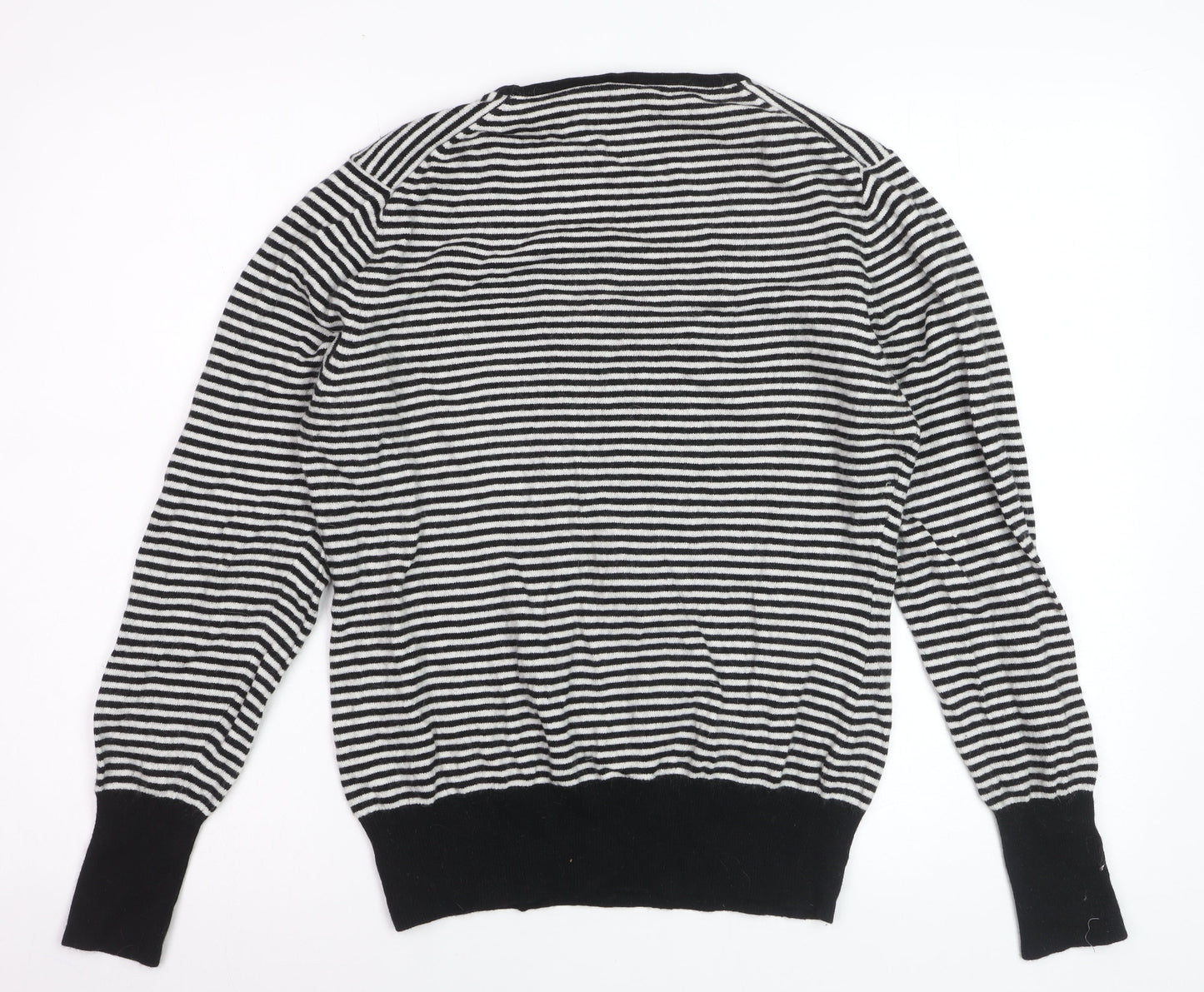 EAST Women’s Black Striped Scoop Neck Bow Jumper Size 18